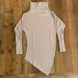 We the free womens asymmetrical waffle knit long sleeve mini dress -XS